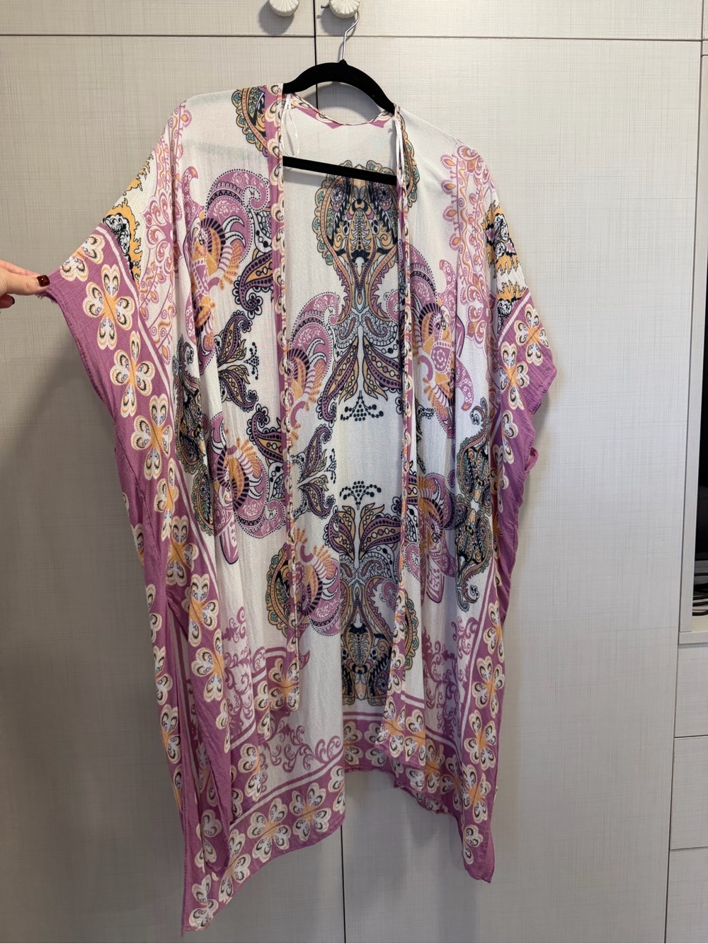 Pink paisley kimono